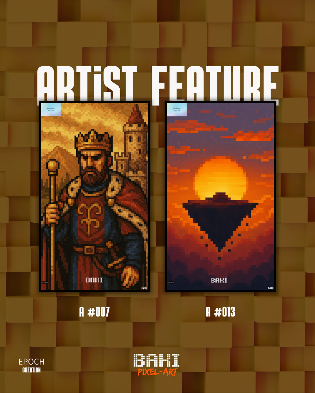 A #007 "Crown Without Peace" and A #013 "Silent Horizon" by BAKI